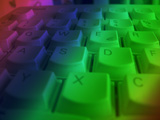 Regenbogenfarbige Tastatur als Symbol für neue Kommunikation und Informationstechnik © Sylvia Krell (LASA)