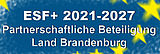 Logo mit gelben Schriftzug partnerschaftlicher Beteiligungsprozess auf blauem Grund und angedeuteten EU-Sternen  © Grafik: Sylvia Krell