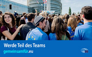 Plakat mit Internetadresse der Initiative © Foto: EU-Parlament