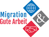 Logo der Fachstelle Migration und Gute Arbeit © Grafik: Arbeit und Leben DGB/VHS e. V. Berlin-Brandenburg